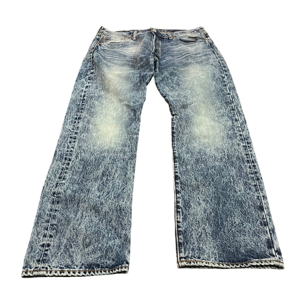 Levi's 501 Jeans Mens 36x32 Blue Acid Wash Straight Leg Button Fly Denim